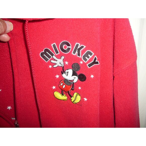 Y2K Disney Embrodied Mickey Mouse Fleece Full Zip Hoodie Womens 3X - Picture 3 of 9